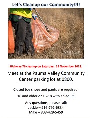 Hwy 76 Cleanup Flyer. Click to view.